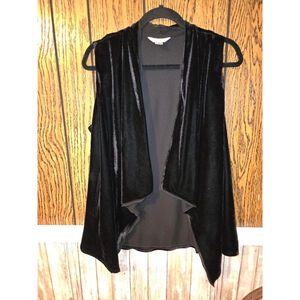 Women's Christopher & Banks Black Velvet Vest M